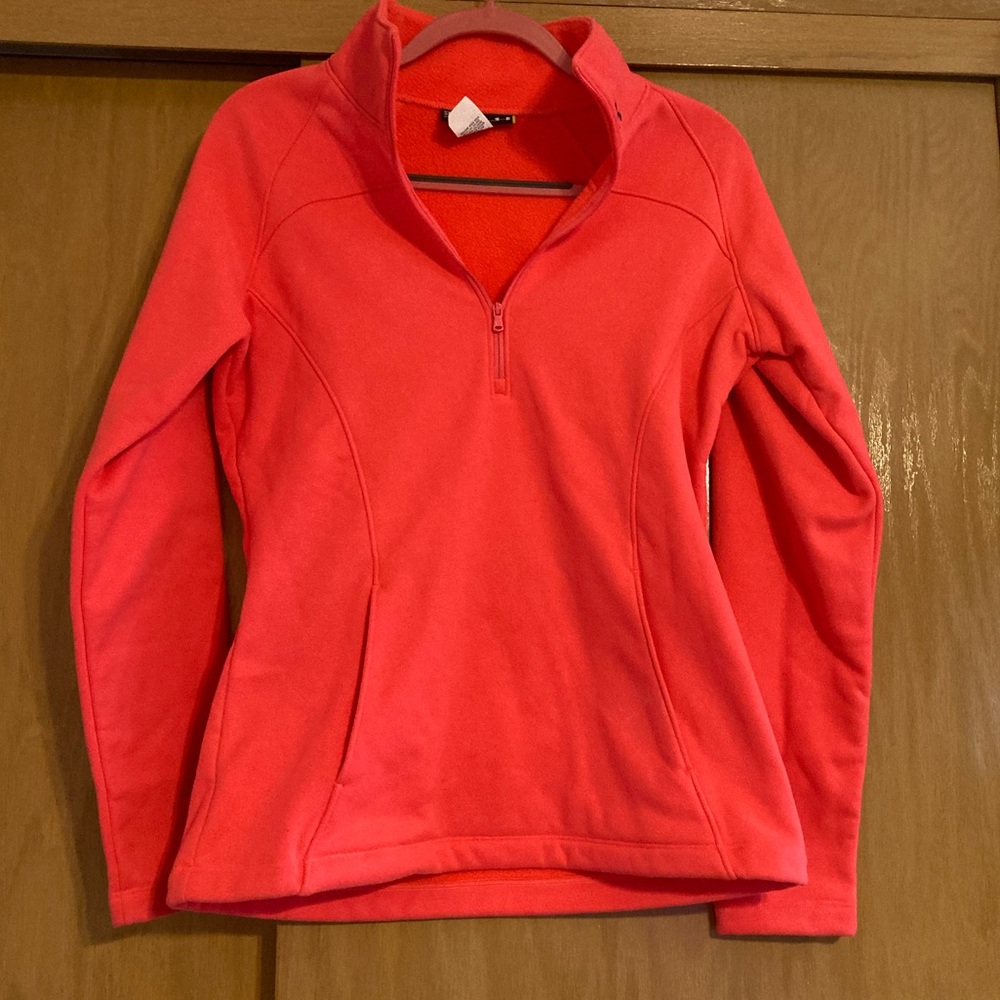EUC Under Armour Fleece Jacket S coral red